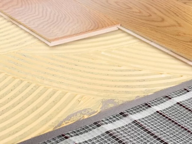 Установка на пол с подогревом